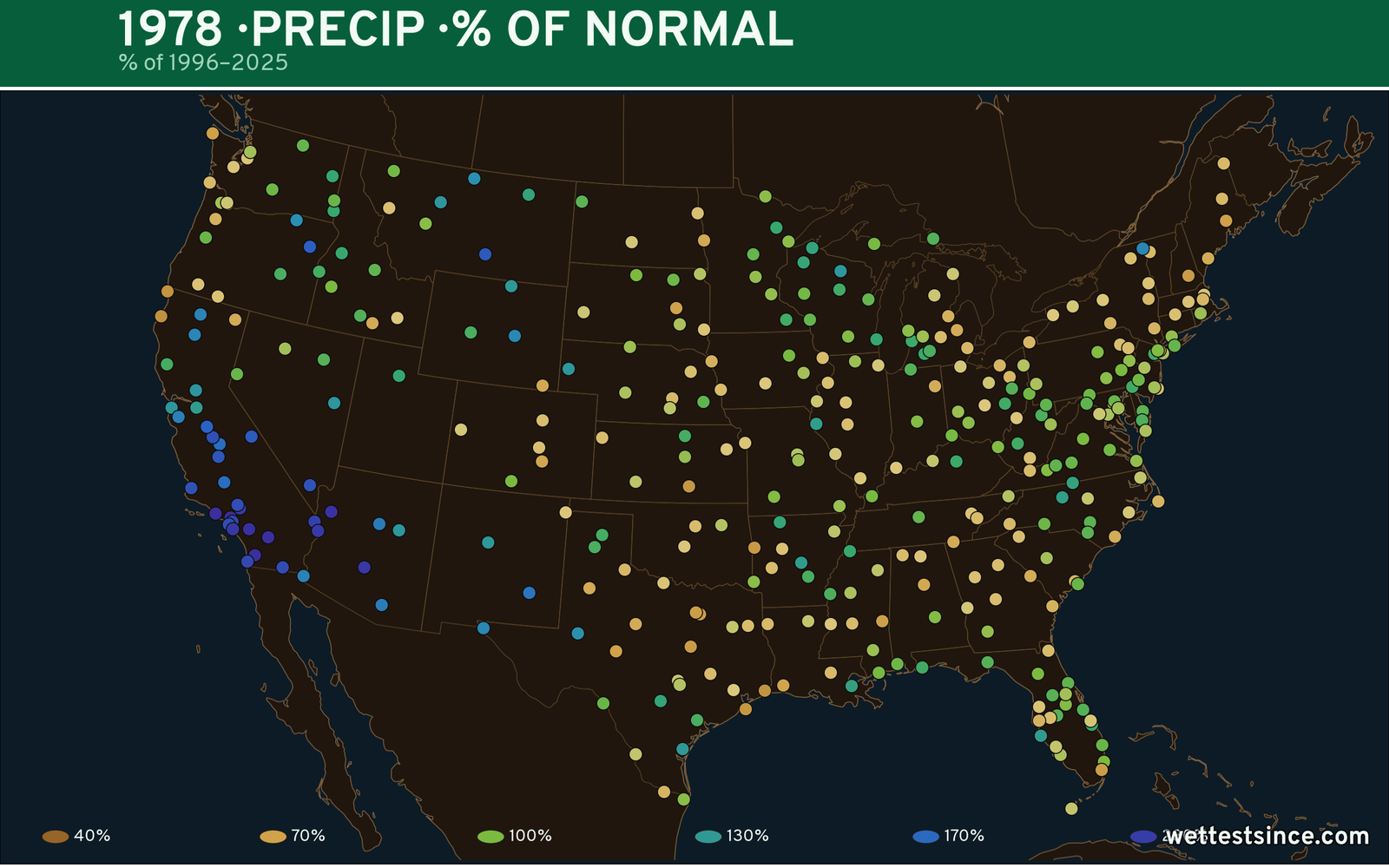 1978 U.S. precipitation percent-of-normal map